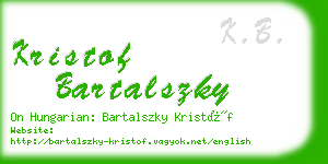 kristof bartalszky business card